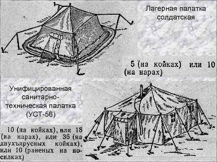 Лагерная палатка солдатская Унифицированная санитарнотехническая палатка (УСТ-56) 