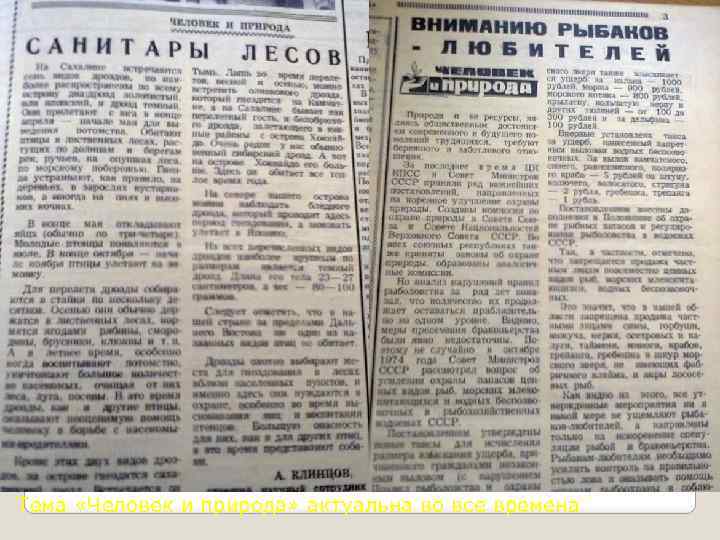 Тема «Человек и природа» актуальна во все времена 
