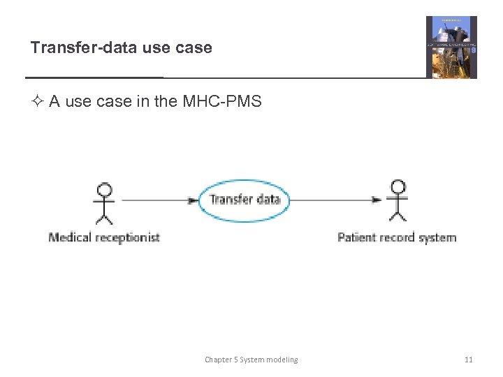 Transfer-data use case ² A use case in the MHC-PMS Chapter 5 System modeling