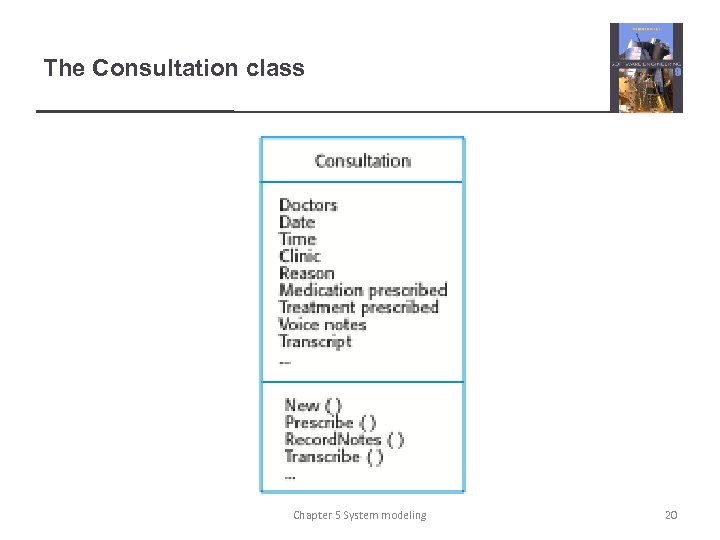 The Consultation class Chapter 5 System modeling 20 