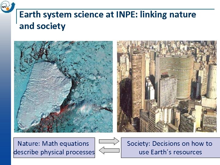 Earth system science at INPE: linking nature and society Nature: Math equations describe physical