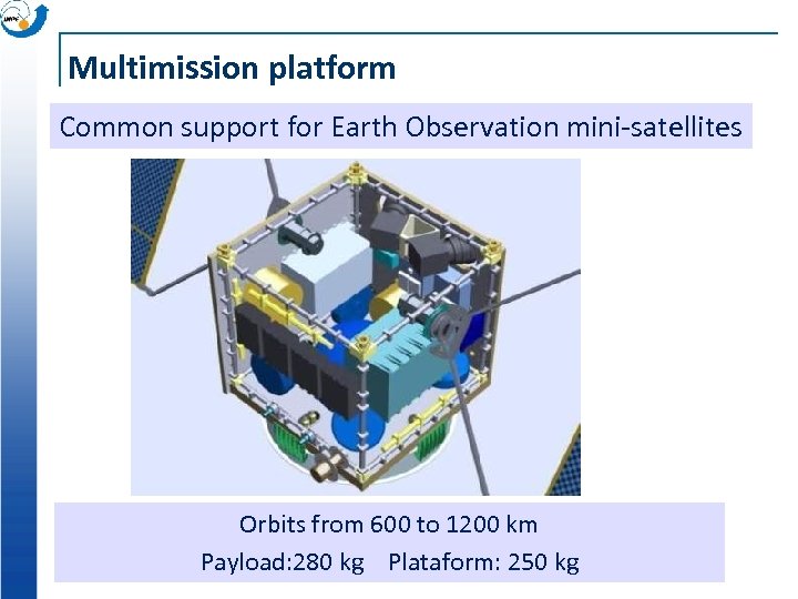 Multimission platform Common support for Earth Observation mini-satellites Orbits from 600 to 1200 km
