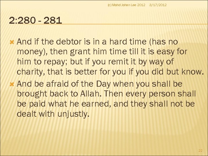 (c) Mohd Johan Lee 2012 3/17/2012 2: 280 - 281 And if the debtor