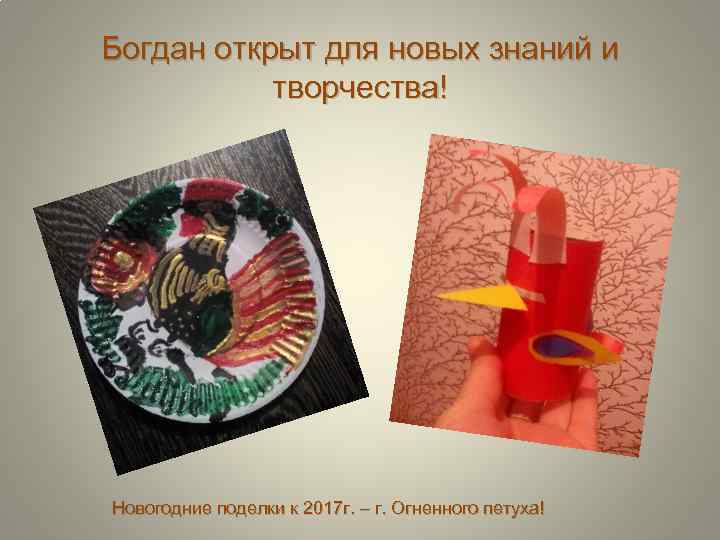 Богдан открыт для новых знаний и творчества! Новогодние поделки к 2017 г. – г.