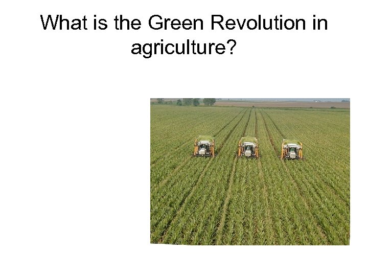 What is the Green Revolution in agriculture? 