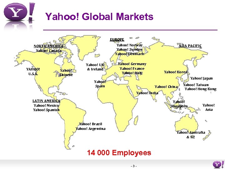 Yahoo! Global Markets EUROPE Yahoo! Norway Yahoo! Sweden Yahoo! Denmark NORTH AMERICA Yahoo! Canada
