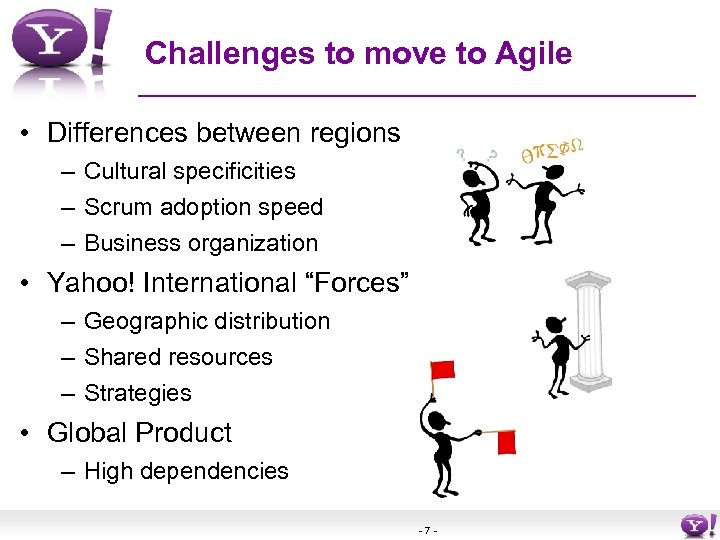 Challenges to move to Agile • Differences between regions – Cultural specificities – Scrum