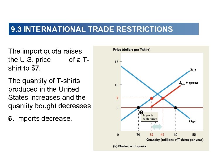 9. 3 INTERNATIONAL TRADE RESTRICTIONS The import quota raises the U. S. price of