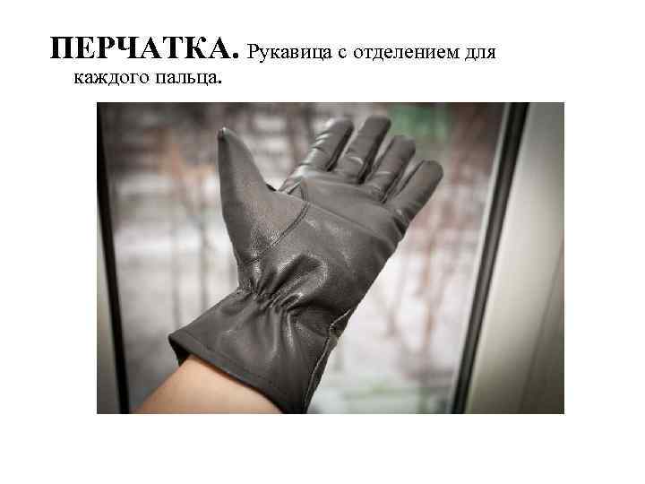 ПЕРЧАТКА. Рукавица с отделением для каждого пальца. 
