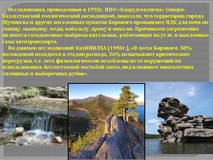  Исследования, проведенные в 1992 г. НПО «Казрудгеология» Северо Казахстанской геологической экспедицией, показали, что