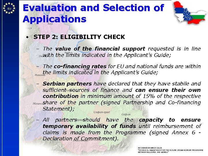 EU Evaluation and Selection of Applications • STEP 2: ELIGIBILITY CHECK – The value