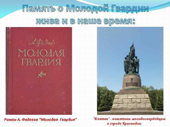 Память о Молодой Гвардии жива и в наше время: Роман А. Фадеева “Молодая Гвардия”
