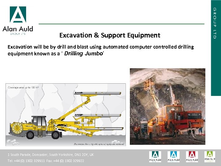 ALAN AULD ENGINEERING Excavation & Support Equipment Excavation will be by drill and blast