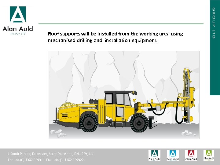 ALAN AULD ENGINEERING Roof supports will be installed from the working area using mechanised