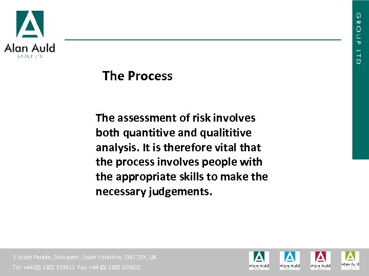 ALAN AULD ENGINEERING The Process The assessment of risk involves both quantitive and qualititive