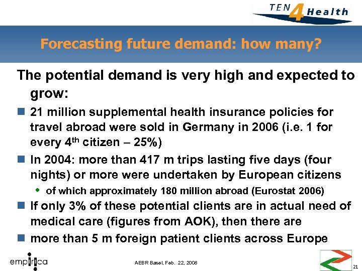 Forecasting future demand: how many? The potential demand is very high and expected to