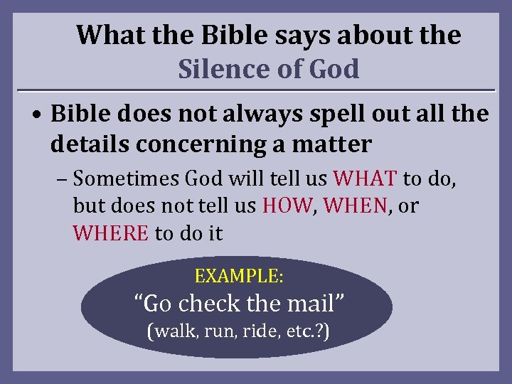 What the Bible says about the Silence of God • Bible does not always