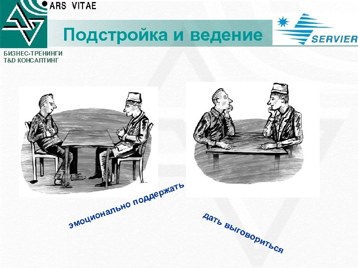 Подстройка и ведение БИЗНЕС-ТРЕНИНГИ T&D КОНСАЛТИНГ ть а ерж д под о оци эм