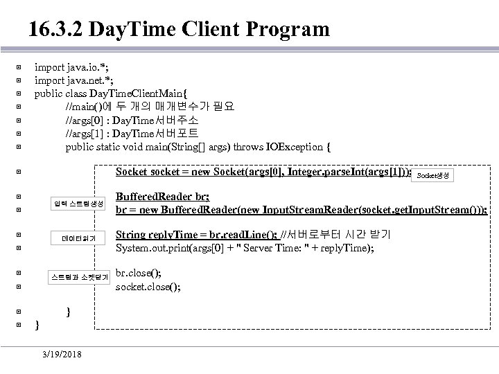 16. 3. 2 Day. Time Client Program ▣ ▣ ▣ ▣ import java. io.
