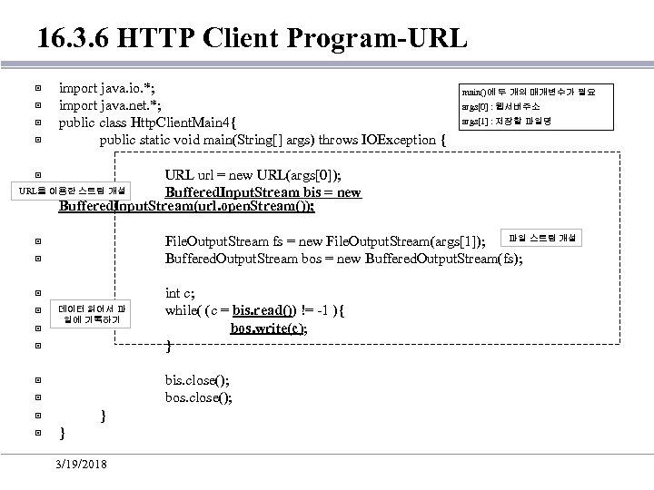 16. 3. 6 HTTP Client Program-URL ▣ ▣ import java. io. *; import java.