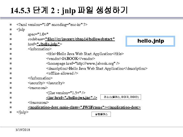 14. 5. 3 단계 2 : jnlp 파일 생성하기 ▣ ▣ ▣ ▣ ▣