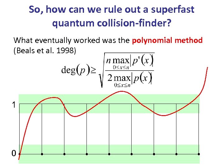 So, how can we rule out a superfast quantum collision-finder? What eventually worked was