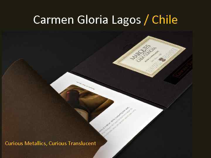 Carmen Gloria Lagos / Chile Curious Metallics, Curious Translucent 