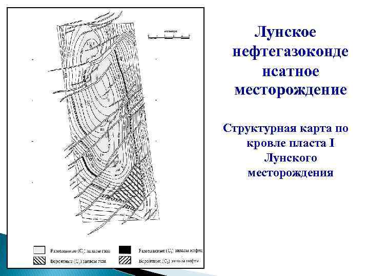 Лунское нефтегазоконде нсатное месторождение Структурная карта по кровле пласта I Лунского месторождения 