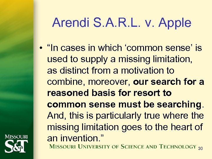 Arendi S. A. R. L. v. Apple • “In cases in which ‘common sense’