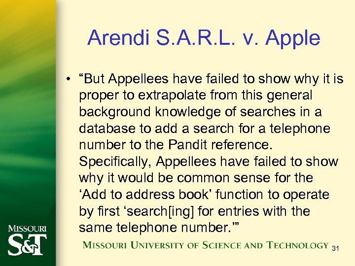 Arendi S. A. R. L. v. Apple • “But Appellees have failed to show