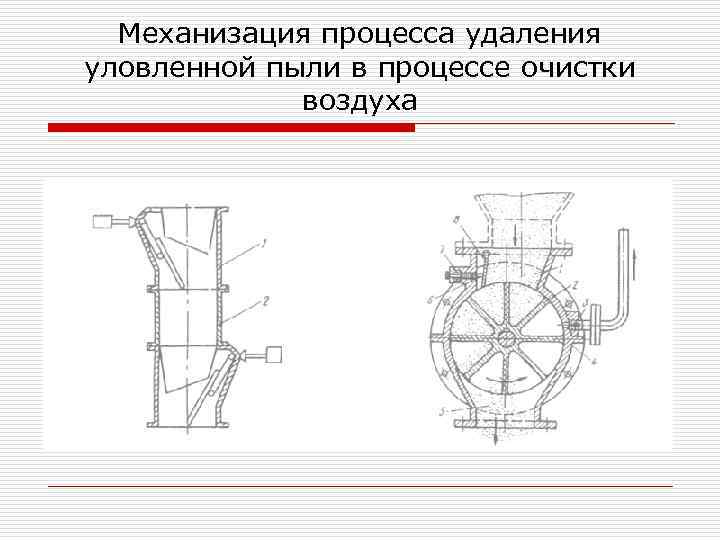 Механизация процесса удаления уловленной пыли в процессе очистки воздуха 