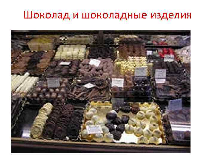 Шоколад и шоколадные изделия 