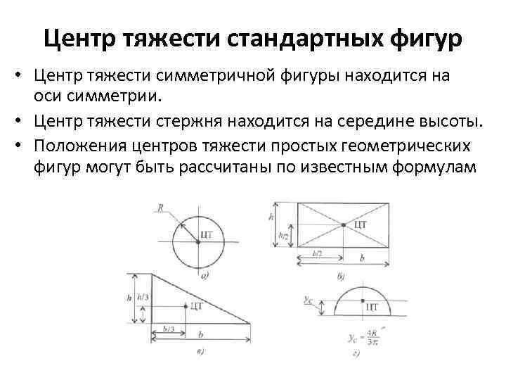 Центр тяжести простых геометрических фигур