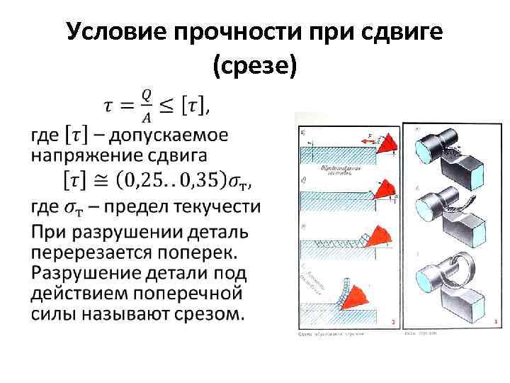 Условие прочности при сдвиге (срезе) • 