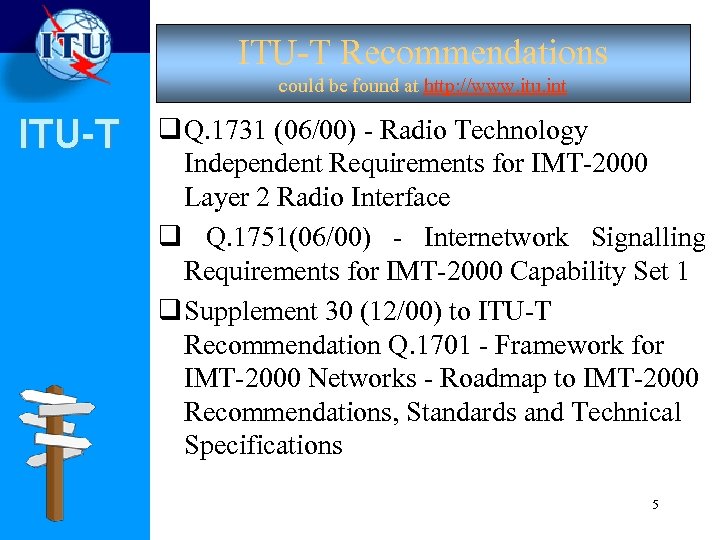 ITU-T Recommendations could be found at http: //www. itu. int ITU-T q Q. 1731