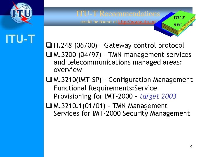 ITU-T Recommendations could be found at http: //www. itu. int ITU-T REC q H.