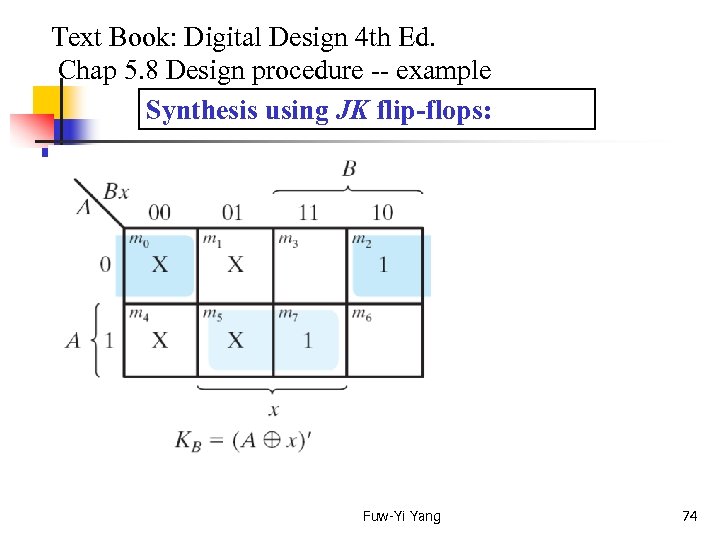  Text Book: Digital Design 4 th Ed. Chap 5. 8 Design procedure --