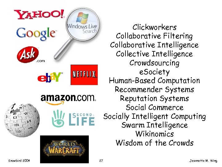 Clickworkers Collaborative Filtering Collaborative Intelligence Collective Intelligence Crowdsourcing e. Society Human-Based Computation Recommender Systems