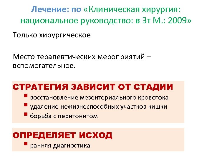 Национальные операции. Клиническая хирургия национальное. Стадии нарушения мезентериального кровообращения. Стратегия зависимости. Болезнь артериальная окклюзионная мезентериальная острая.