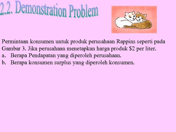 Permintaan konsumen untuk produk perusahaan Rappins seperti pada Gambar 3. Jika perusahaan menetapkan harga