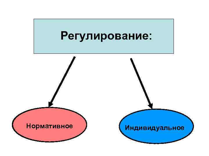 Регулирование: Нормативное Индивидуальное 