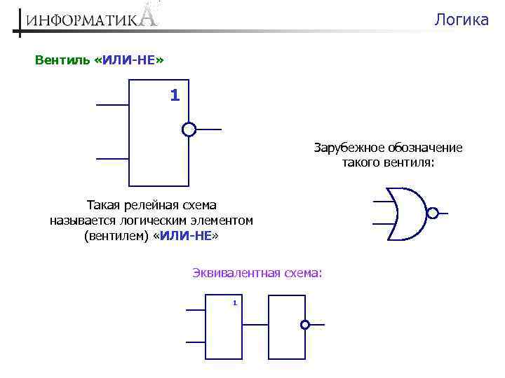 Вентили логические схемы