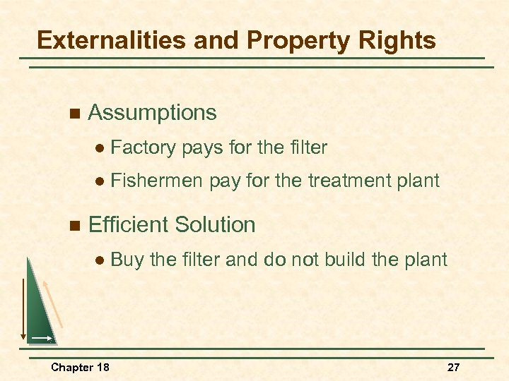 Externalities and Property Rights n Assumptions l l n Factory pays for the filter