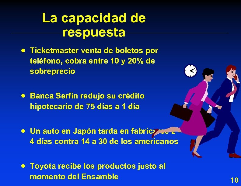 La capacidad de respuesta · Ticketmaster venta de boletos por teléfono, cobra entre 10