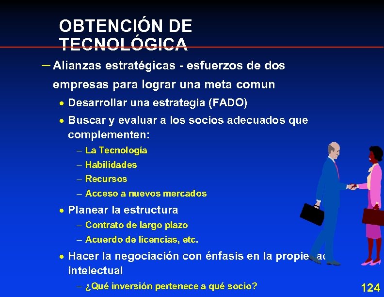 OBTENCIÓN DE TECNOLÓGICA – Alianzas estratégicas - esfuerzos de dos empresas para lograr una