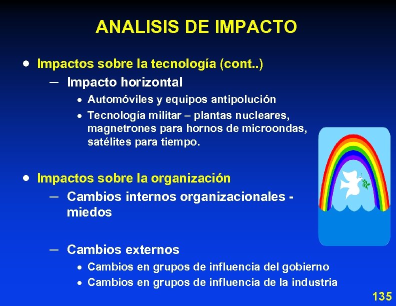 ANALISIS DE IMPACTO · Impactos sobre la tecnología (cont. . ) – Impacto horizontal