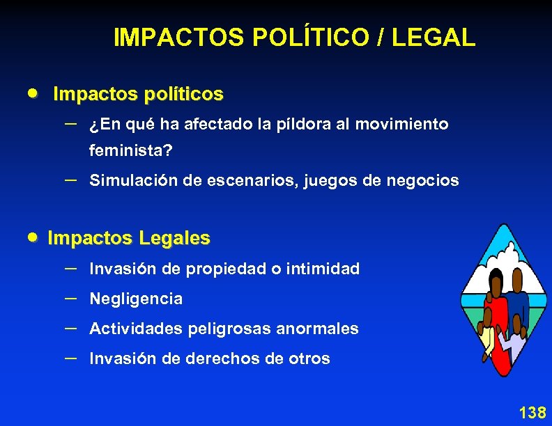 IMPACTOS POLÍTICO / LEGAL · Impactos políticos – ¿En qué ha afectado la píldora
