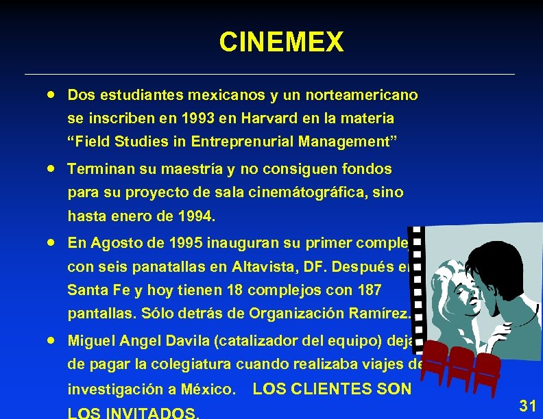 CINEMEX · Dos estudiantes mexicanos y un norteamericano se inscriben en 1993 en Harvard