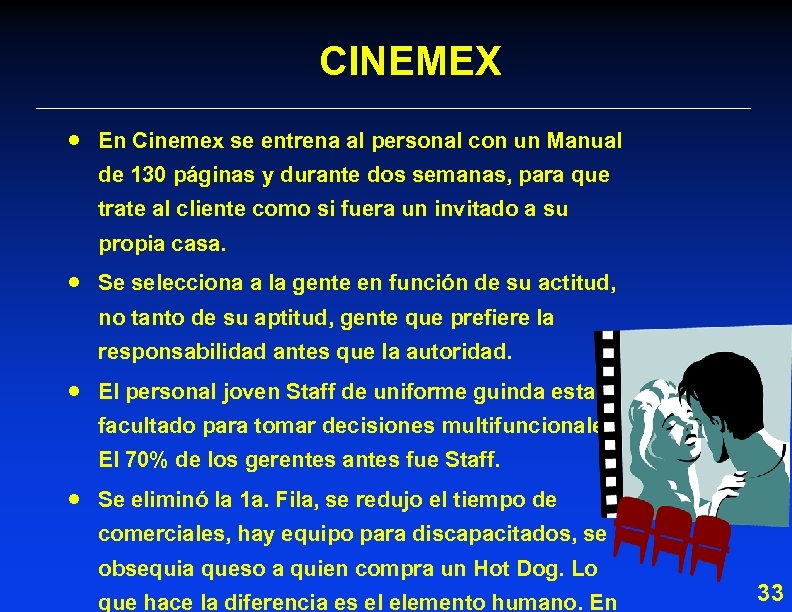 CINEMEX · En Cinemex se entrena al personal con un Manual de 130 páginas
