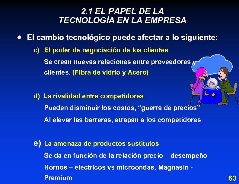 2. 1 EL PAPEL DE LA TECNOLOGÍA EN LA EMPRESA · El cambio tecnológico